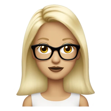 Blonde girl cartoon with Prada glasses sticker