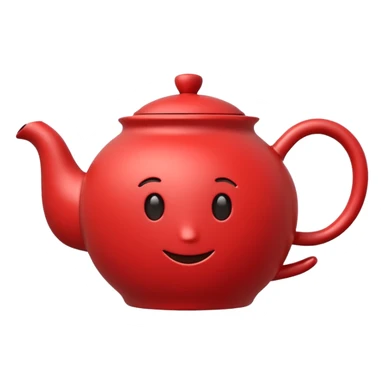 simple design teapot emoji style, similar to dual sword and coffee cup emoji style, moderate red color #c05734 sticker