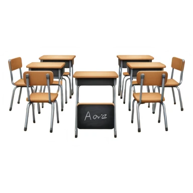 a classroom with a blackboard sticker