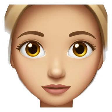 girl fair skin, light brown straight hair, brown sweater, brown eyes, pink lips, long eyelashes sticker