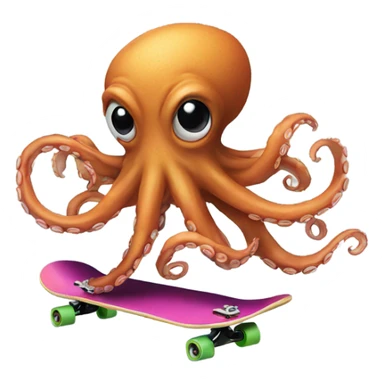 Octopus on a skateboard sticker