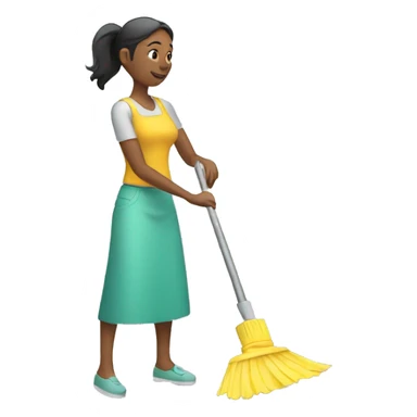 woman cleaning sticker