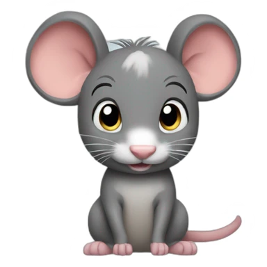 big rat with a pony tail sticker