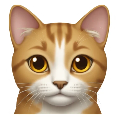 Caramel color cat with white and brown eyes  sticker