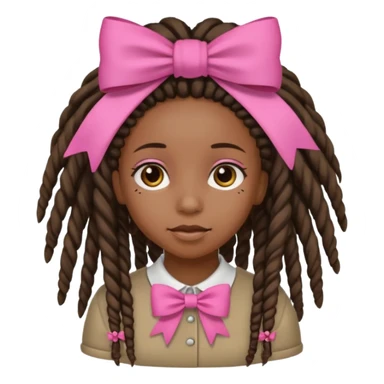 A black girl with dreadlocks and pink bows sticker