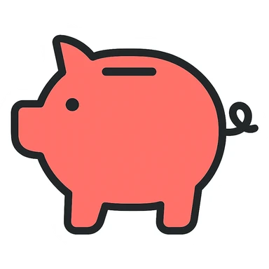 modern simple friendly piggy bank icon suitable for iOS app sticker