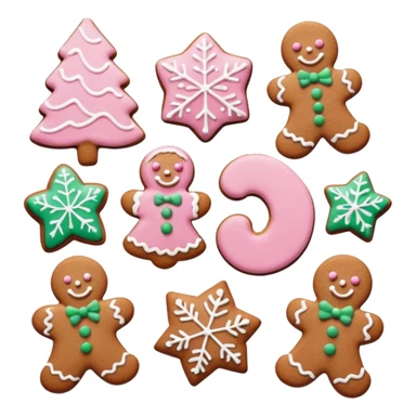 christmas gingerbreads pastel pink sticker