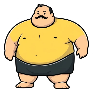 Fat man sticker