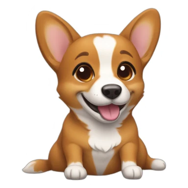 Brown puddle and smiling corgi sticker