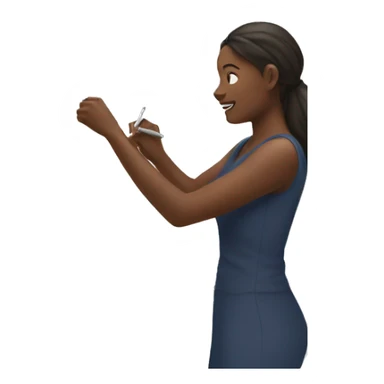 Woman writing on whiteboard sticker