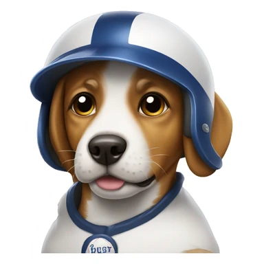 Dog with baseball helmet sticker