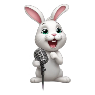 kind bunny singing at the mic sticker