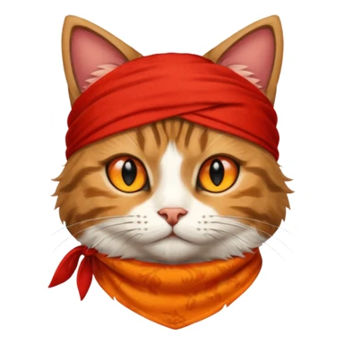 cat with wearing red bandana sticker