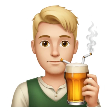 Pint and cigarette sticker