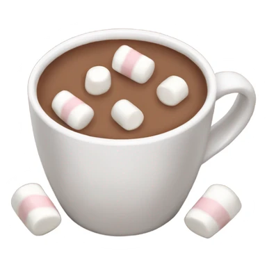 Light brown mug of hot chocolate with marshmallows  sticker