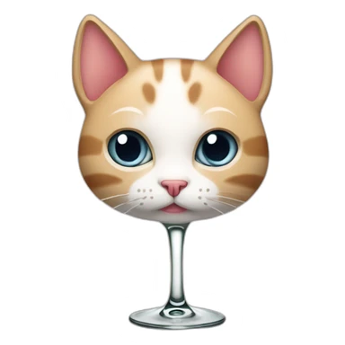 cat winegalss sticker