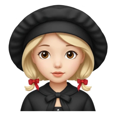 cute girl in a black bonnet sticker