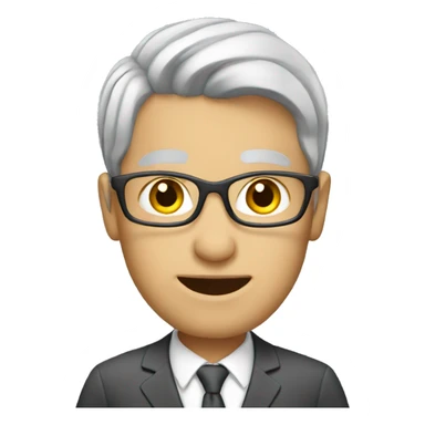 White business teacher with short gray hair   sticker