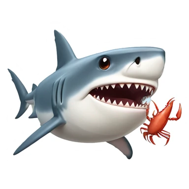 Shark who loves crab sticker