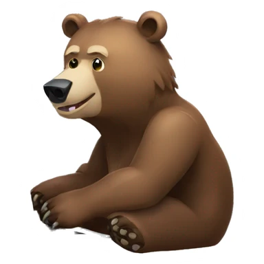 grizzly bear programming on a laptop with python sticker