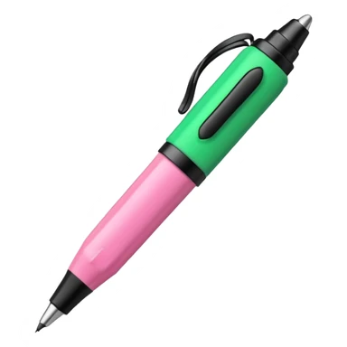 chunky pink and green pen sticker