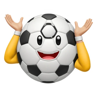 Soccer ball with arm muscles sticker