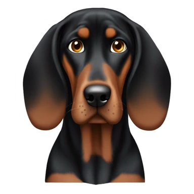 Black and brown coonhound with floppy ears sticker