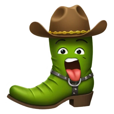 Pickle with cowboy boots  sticker