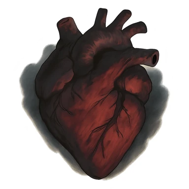 dramatic heart, ghibli style, no background sticker