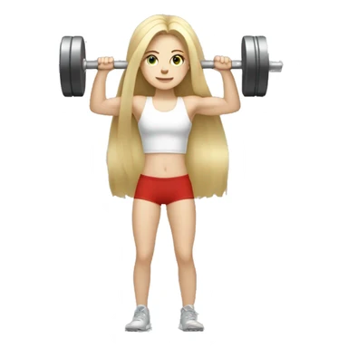 Pale girl with long blondehair lifting weights sticker