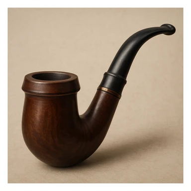 realistic Sherlock Holmes style curved smoking pipe sticker
