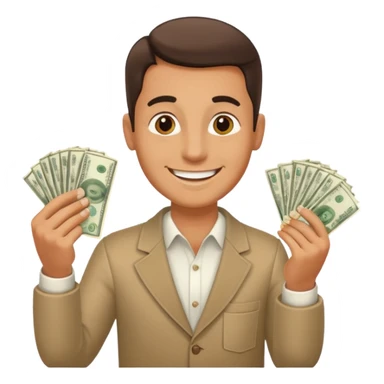 Man counting cash sticker