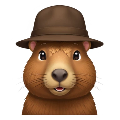 Realistisk Capybara med hat sticker