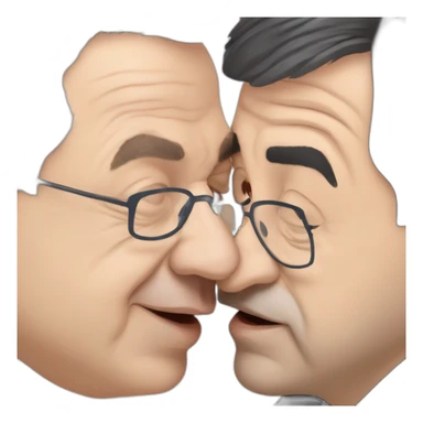 Jean luc mélanchon kissing Eric zemmour sticker