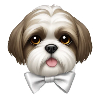 shihtzu with white ribbon sticker