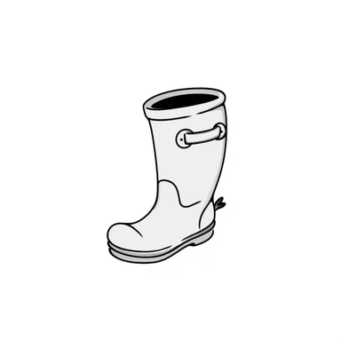 Rubber rain boots/wellington boots in pastel colors (dd9fb0, ffc6d3, a3bfc9, c4bee2, f1b091), hand-drawn doodle style sticker