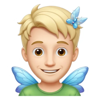 cartoon man character fairy face sticker