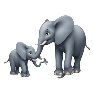 Éléphant et dauphin sticker