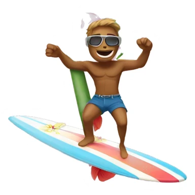 suurfing with summer weather and hibiscus flower sticker
