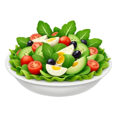 Salad community avatar in clean style illustration. Classic salads like Olivier, Greek or Tashkent, vibrant greens and colorful ingredients, simple shapes, flat design, high contrast, fresh and inviting. sticker