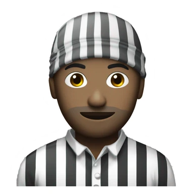Black and white striped shirt robber sticker