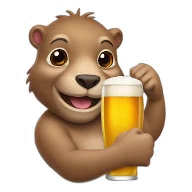 Otarie avec une bière dans la main sticker