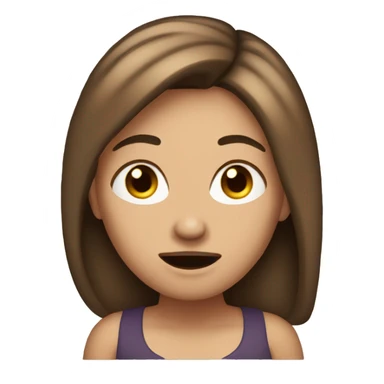 Woman saying ugh with brown hair light skin sticker