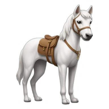 Un chien sur un cheval sticker