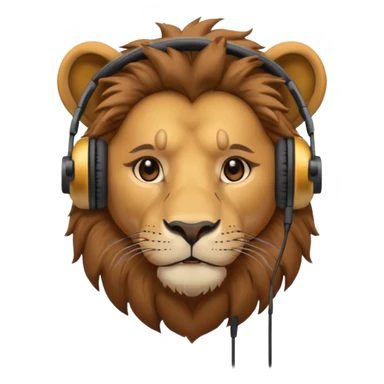 the lion wearing headphone sticker