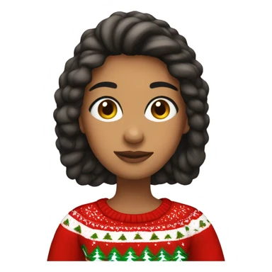 Santina with Christmas sweater on  sticker
