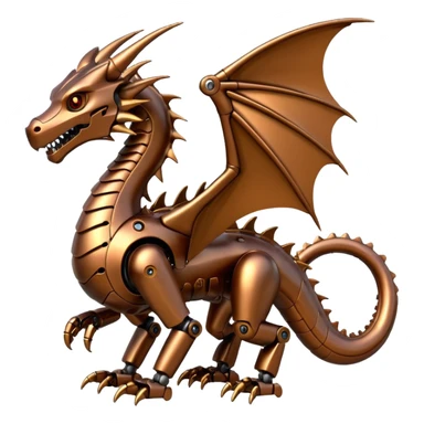 bronze robotic dragon sticker