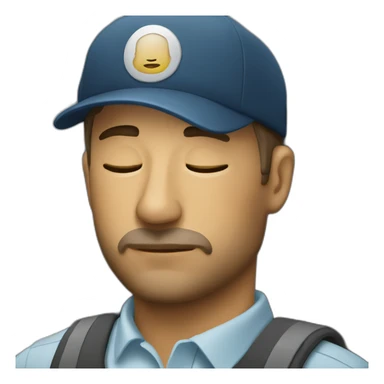 sleeping truck driver sticker