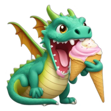 Dragon Licking an ice cream sticker