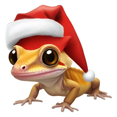 crested gecko with santa hat sticker